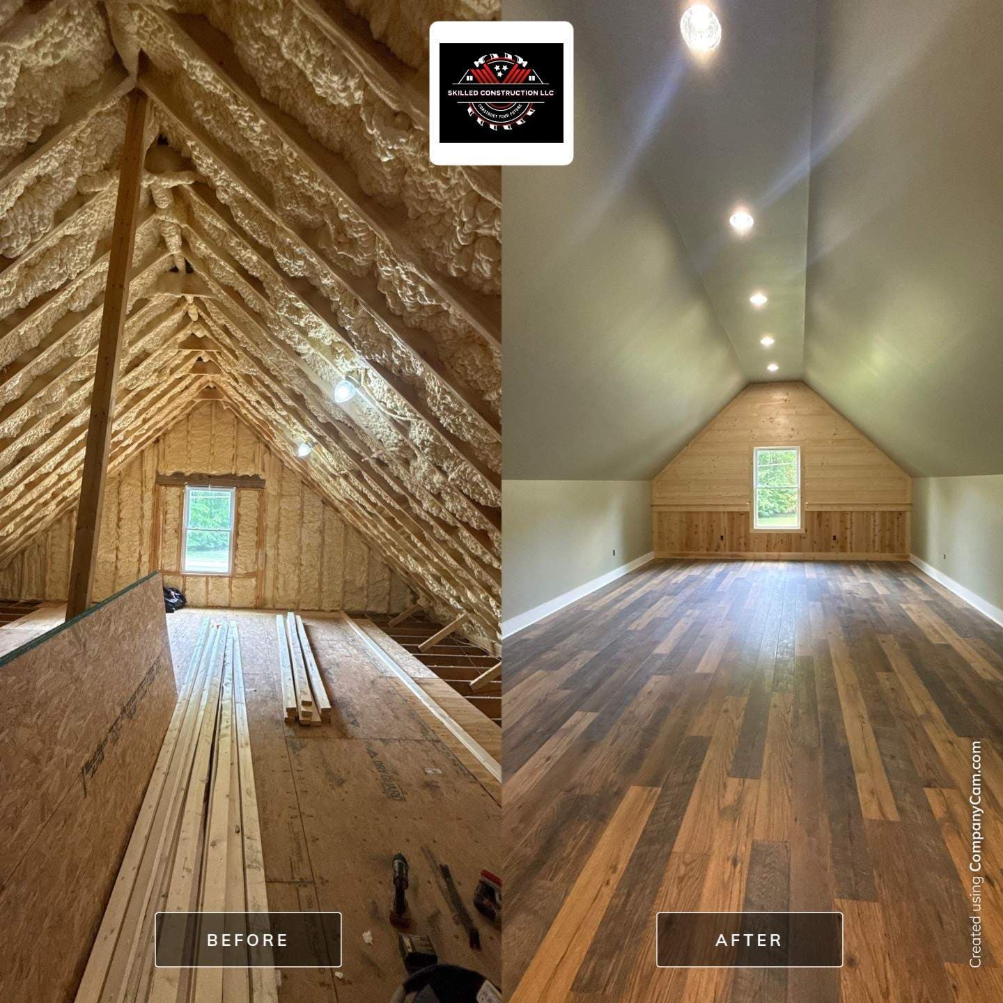 Raw Attic Space Converted Into a Finished Bonus Room image